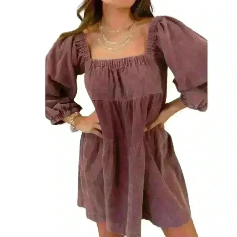 Mustard Seed Corduroy khaki dress size large‎ - Picture 3 of 5